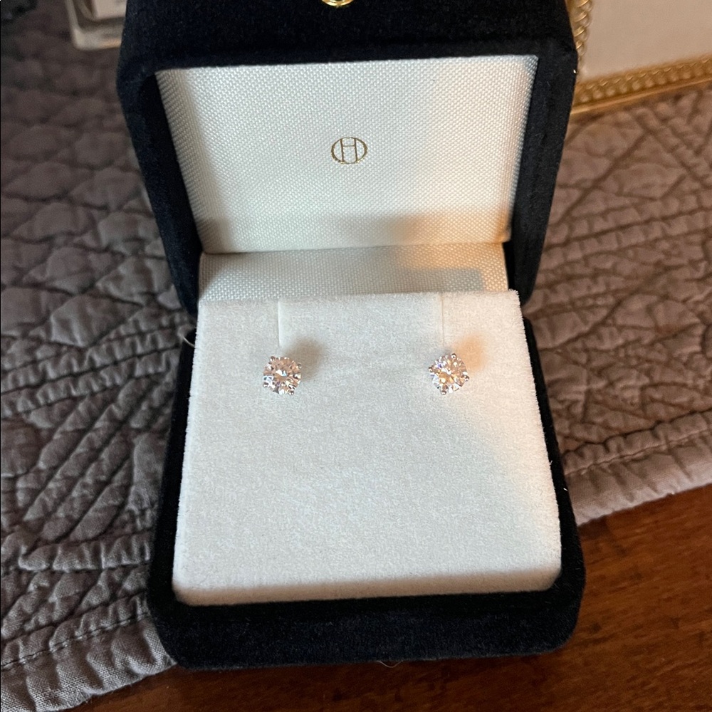 Heaven Mayhem & Real Fine Sterling Silver Moissanite Stud Earrings - Classic